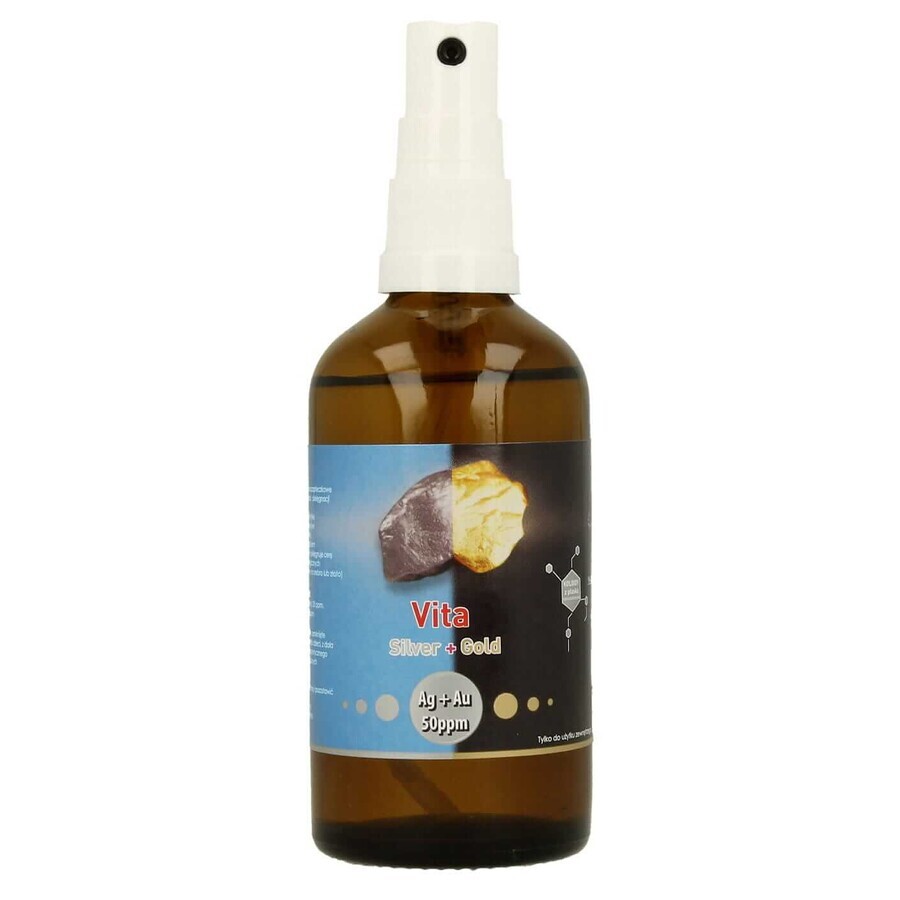 Vita Silver + Gold Ag + Au 50 ppm coloid de argint și aur. Spray de 100 ml, Vitacolloids