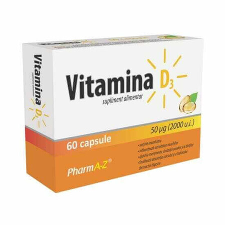 Vitamina D3 2000UI x 60cps Pharm A-Z