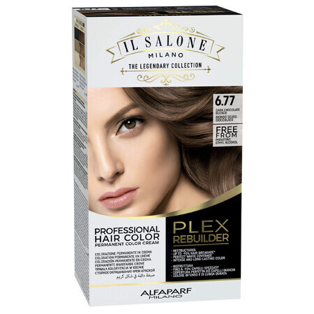 Permanent Hair Color Plex Rebuilder Il Salone, 6.77, Dark Chocolate Blonde, Alfaparf