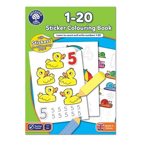 Kleurboek met Engelse activiteiten en stickers, 4 jaar+, Orchard Toys