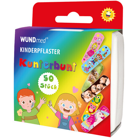 Gekleurde pleisters voor kinderen, 50 stuks, Wundmed