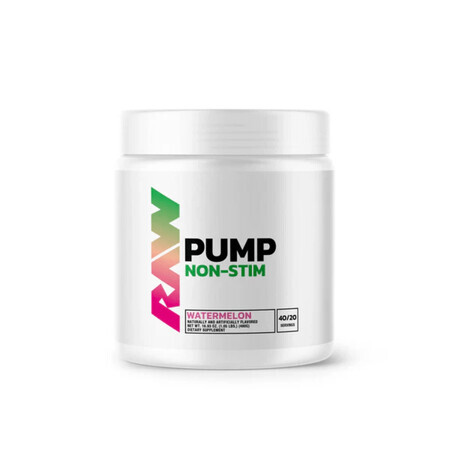 Pre Workout Pump Non Stim, 480 g, Wassermelone, Raw Nutrition