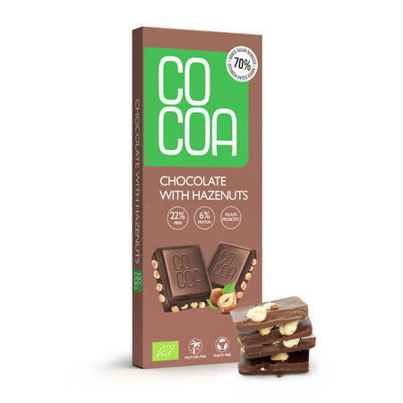 Ciocolata Bio cu alune, 40 g, Cocoa