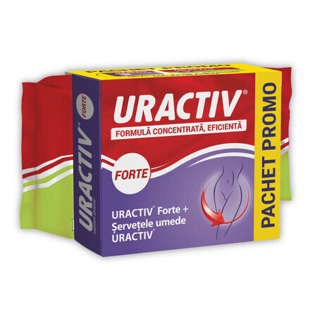 Package Uractiv Forte 20 tablets + Uractiv Wet Wipes 20 pieces, Therapy