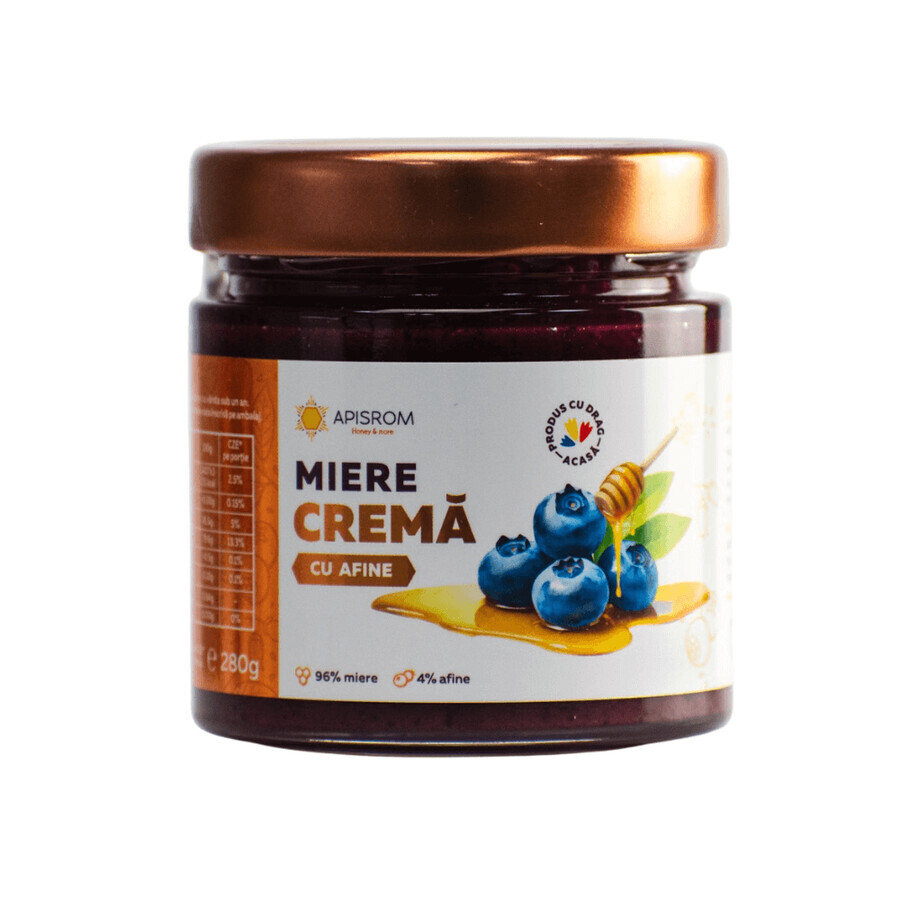 Crème de miel aux myrtilles, 280 g, Apisrom