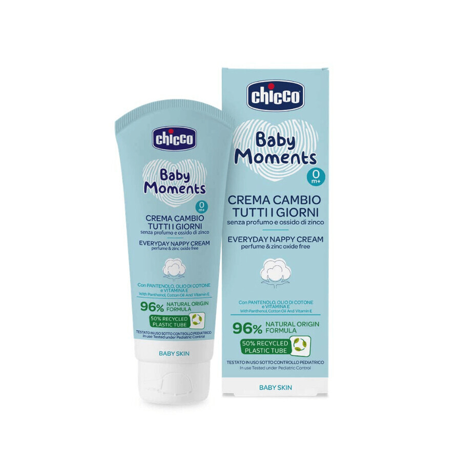 Crema protettiva contro gli arrossamenti da pannolino Baby Moments, + 0 mesi, 100 ml, Chicco