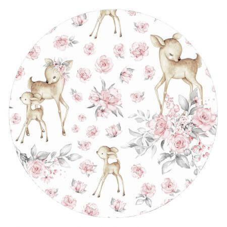 Baumwolllaken mit Gummizug für Kinderbett, 120x60 cm, Sweet Deer Pink, MimiNu