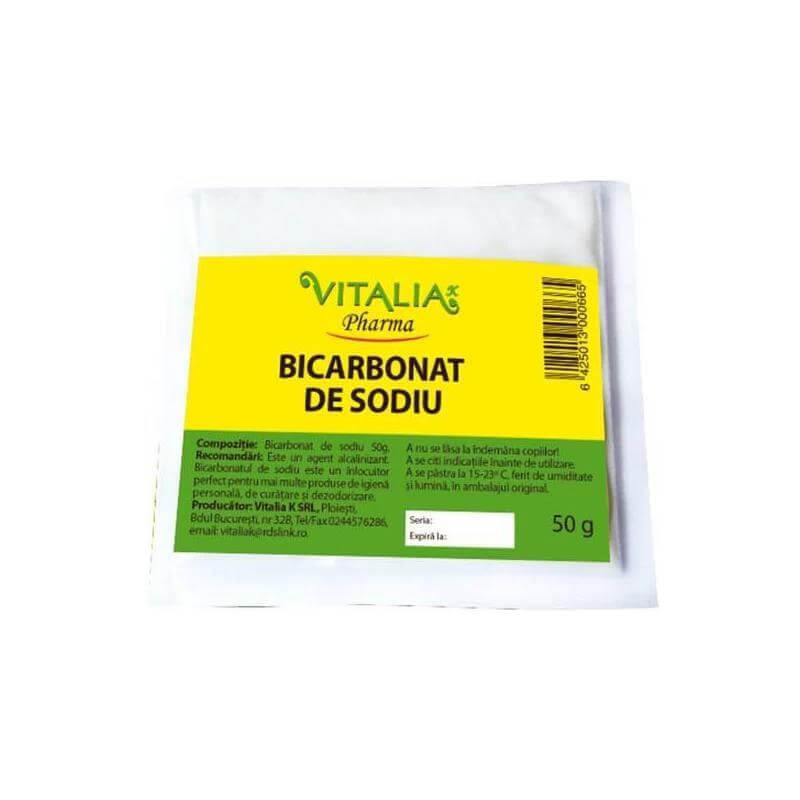 pentru ce este bun bicarbonat de sodiu pentru rosii ardei Bicarbonat de sodiu, 50 g, Vitalia