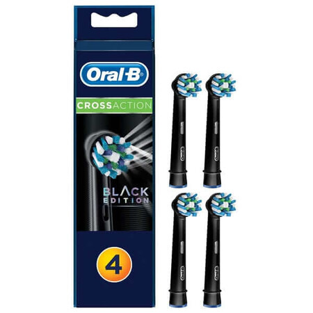 Rezerve pentru periuta de dinti electrica Cross Action, Negru 4 buc, Oral-B