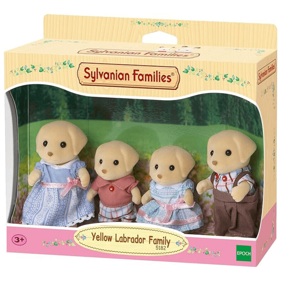 Set di 4 statuette della famiglia Labrador Sylvanian Families, +3 anni, Epoch