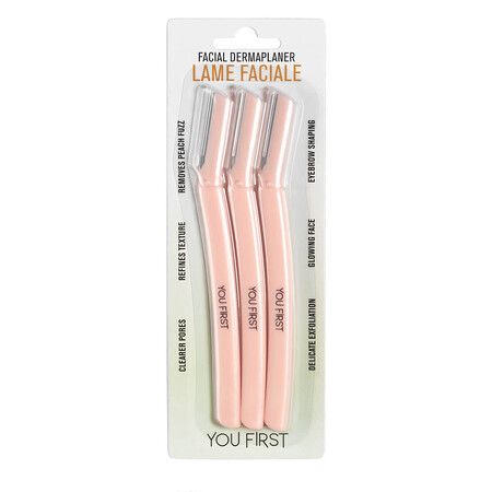 Set lame faciale trimmer pentru mustata, sprancene si puf, 3 bucati, You First