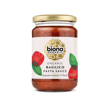 Salsa Basilico con albahaca bio, 350 g, Biona