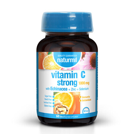 Vitamine C Forte Naturmil, 1000 mg, 60 comprimés, Dietmed