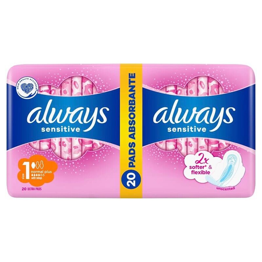 Absorbante Always Sensitive Duo Pack Ultra Normal Plus, 20 bucati, P&G