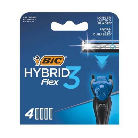 Rezerve aparat de ras pentru barbati Hybrid Flex3, 4 buc, BIC