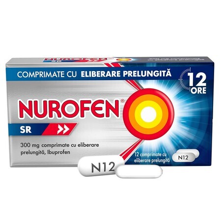 Nurofen SR, 300 mg, 12 comprimate cu eliberare prelungita, Reckitt Benckiser