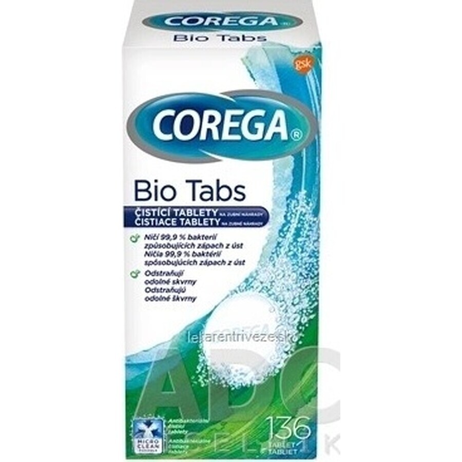 COREGA BIO Tabs 1x136 pz, compresse per la pulizia delle protesi dentarie