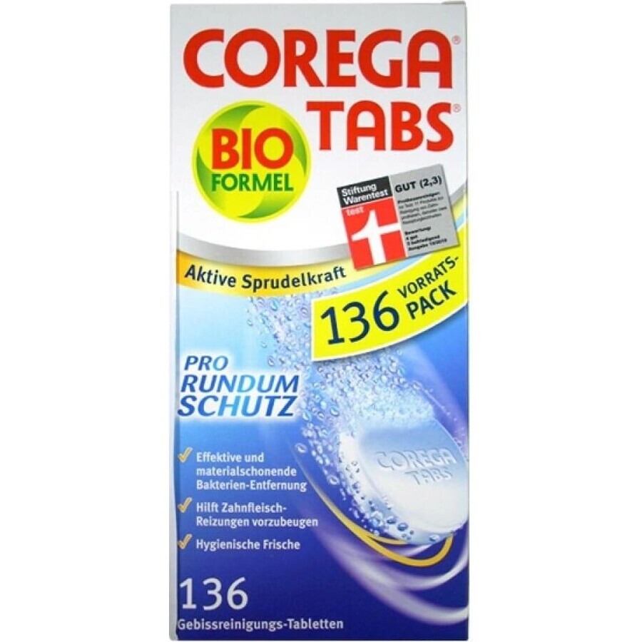 COREGA BIO Tabs 1x136 pz, compresse per la pulizia delle protesi dentarie