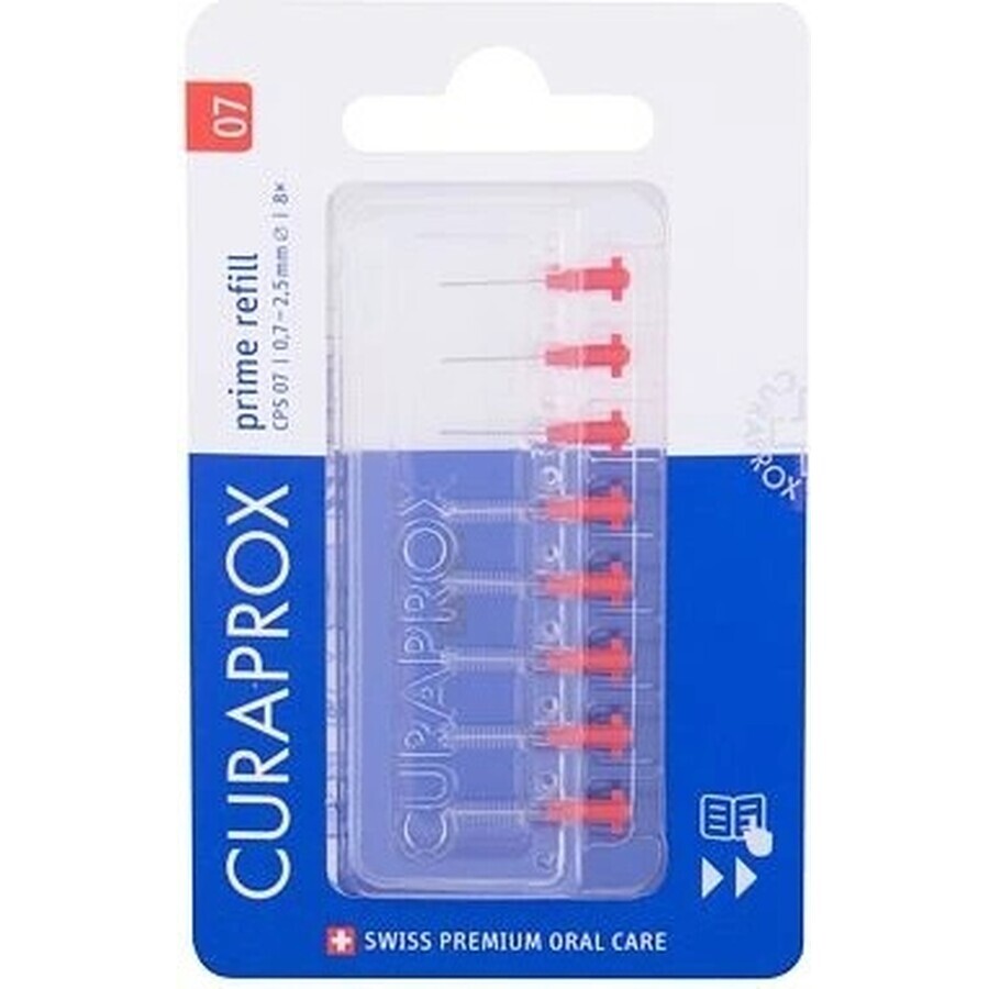 CURAPROX CPS 07 prime refill rosso 1×8 pz, scovolini interdentali senza supporto