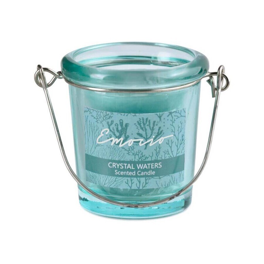 Emocio Scented green glass candle Crystal waters 1×1 pc, size 49 x 66 mm