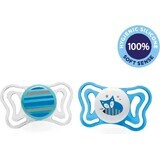 CHICCO Physio Light silicone boy's pacifier - strip / 2 pcs, 6-16 m+ 1×2 pcs, orthodontic pacifier