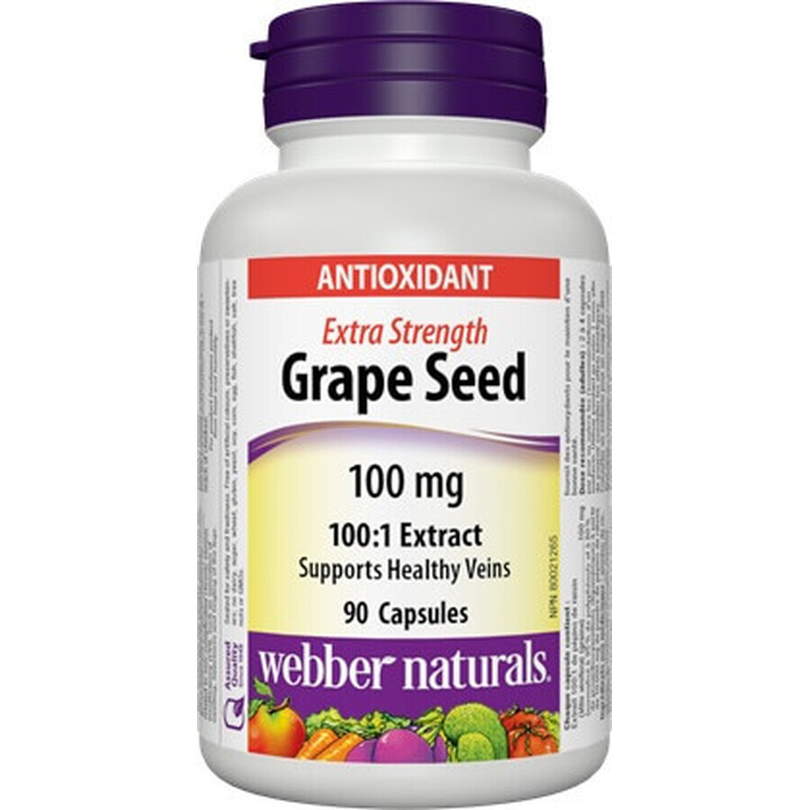 WEBBER NATURALS Grape Seed Extra Strong 100 mg 1×90 cps, dietary supplement