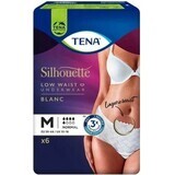 TENA Silhouette Normal Normal Low Waist Blanc M 1×6 Stück, Inkontinenz-Unterwäsche für Frauen