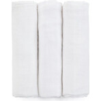 PETITE&MARS Bamboo Muslin Nappy Set 3pcs Moussy Total White, 68 x 68 cm 1×3 pcs, nappy set