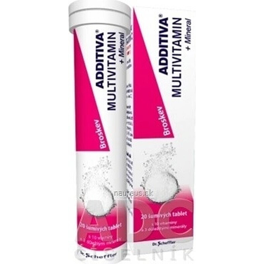 ADDITIVA MULTIVITAMIN + Mineral, Piersică 1×20 tbl