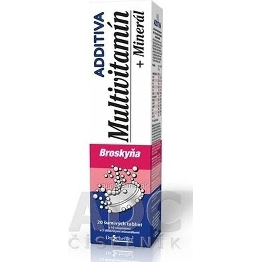 ADDITIVA MULTIVITAMIN + Mineral, Piersică 1×20 tbl