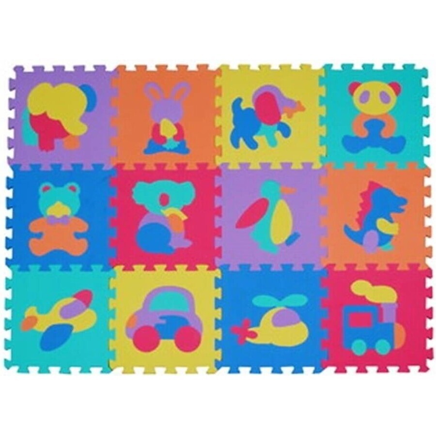 FOAM MASTER TRADING Foam mat animale și vehicule 1×9 buc, spumă puzzle