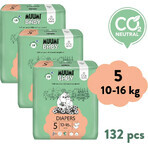 Muumi Baby 5 Maxi+ 10-16 kg, pachet lunar de scutece ecologice 1×132pcs, Scutece ECO