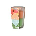 Emocio Glass Bottle 76×118 mm Scented candle with two tones of tasty fruits and Aloe Vera 1×1 pc, scented candle