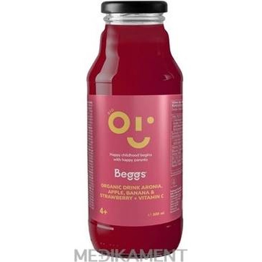 Beggs Organic Beggs Aronia, manzana, plátano y fresa 1×300 ml, bebida de frutas