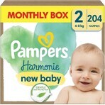 PAMPERS HARMONIE BABY DIAPERS V.2 4-8KG 204KS 1×204 buc, scutece în mărimea 2