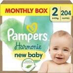 PAMPERS HARMONIE BABY DIAPERS V.2 4-8KG 204KS 1×204 buc, scutece în mărimea 2