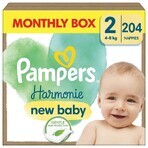 PAMPERS HARMONIE BABY DIAPERS V.2 4-8KG 204KS 1×204 buc, scutece în mărimea 2