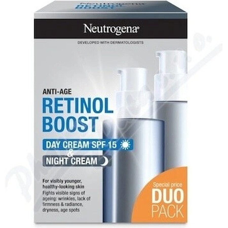 NEUTROGENA® Retinol Boost DUOPack crema giorno anti-età SPF15 + crema notte 2x50ml 2×50ml, crema anti-età