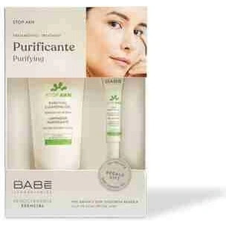 BABÉ ACNE Gel de curățare profundă + cadou: gel de uscare pentru acnee, set 1x1 1x200 + 8 ml, gel de curățare + cremă de uscare