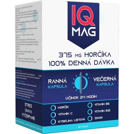 IQ MAG magneziu dimineața și seara 1×60 cps, supliment alimentar