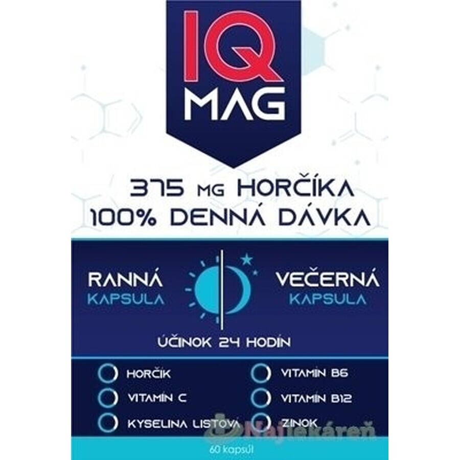 IQ MAG magneziu dimineața și seara 1×60 cps, supliment alimentar