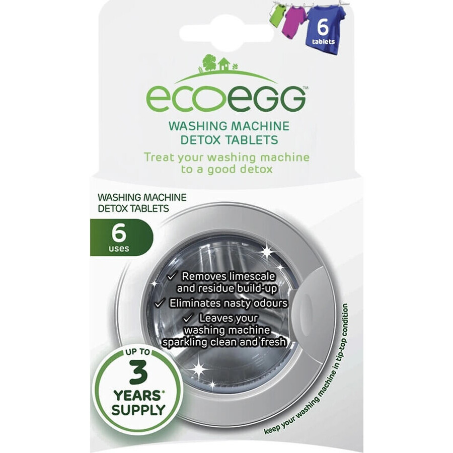 Ecoegg Tablete pentru curățarea mașinii de spălat 1×6 buc, tablete pentru mașina de spălat