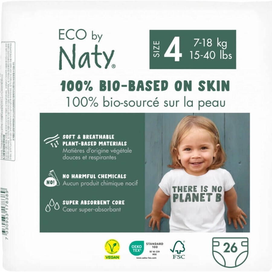 Eco by Naty Luiers Maxi 7 - 18 kg 1×26 stuks, luiers