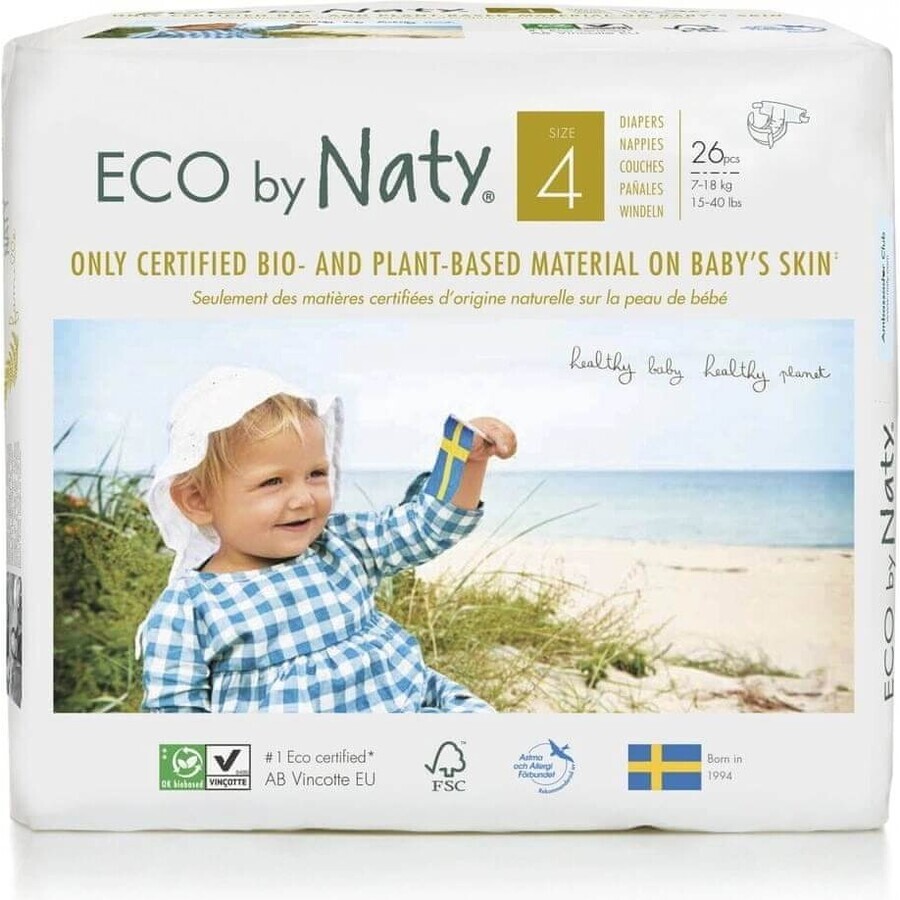 Eco by Naty Luiers Maxi 7 - 18 kg 1×26 stuks, luiers