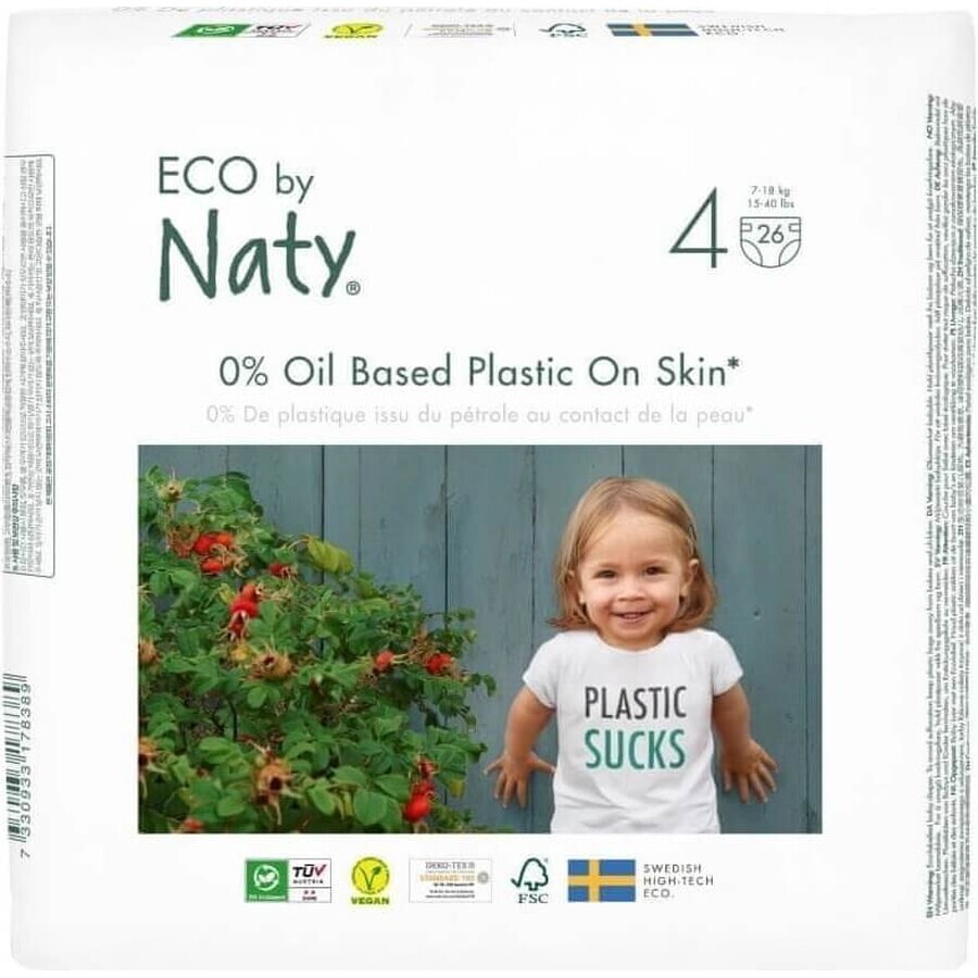 Eco by Naty Luiers Maxi 7 - 18 kg 1×26 stuks, luiers