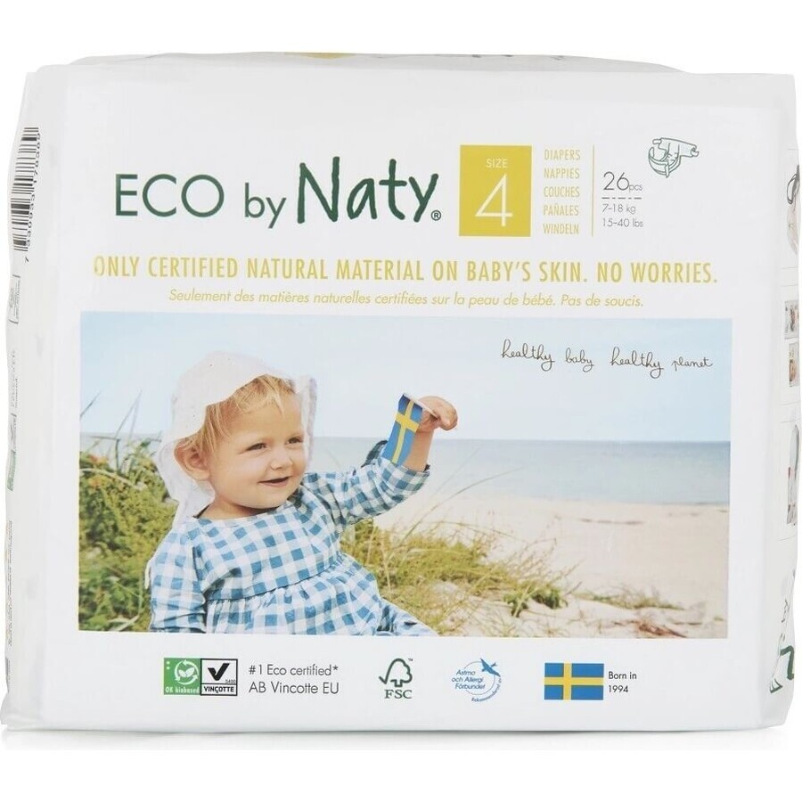 Eco by Naty Luiers Maxi 7 - 18 kg 1×26 stuks, luiers