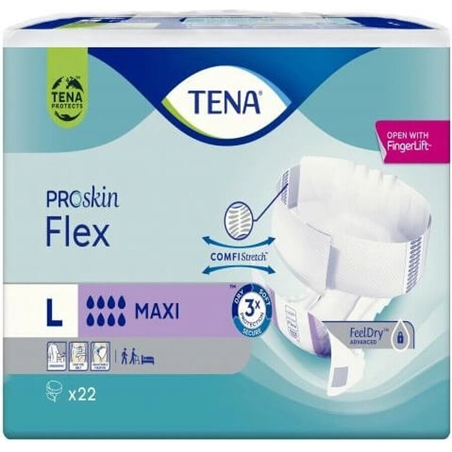 TENA Flex Maxi L 1×22 stuks, incontinentieslip met snel los te maken tailleband