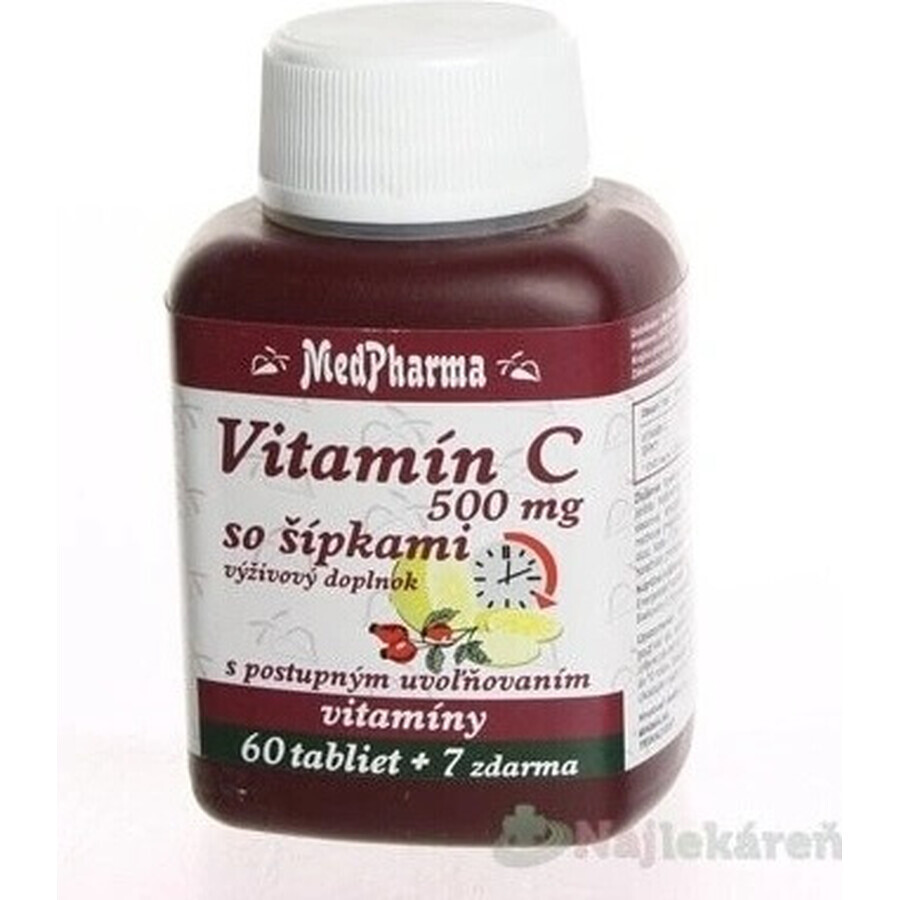 MedPharma VITAMINA C 500MG cu săgeți 1×37 tbl, eliberare treptată