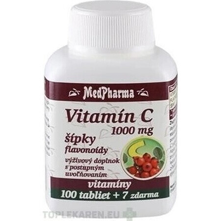 MedPharma VITAMINA C 1000 mg cu șolduri de trandafir 1×37 tbl, eliberare treptată