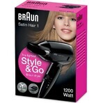 Braun Satin Hair 1 Hd 130 To Go 1pc 1×1 buc uscător de păr